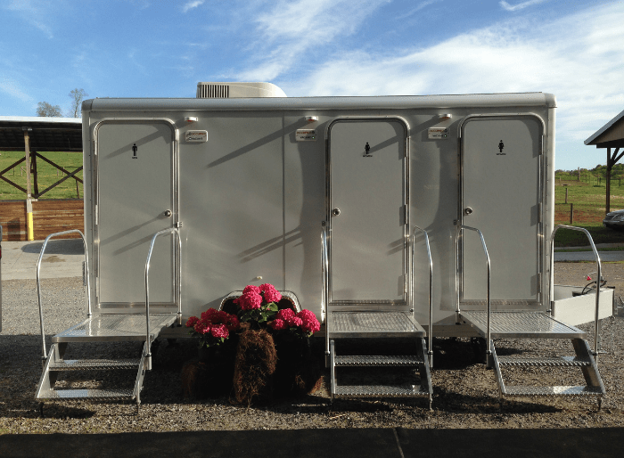 portable restroom rental trailer
